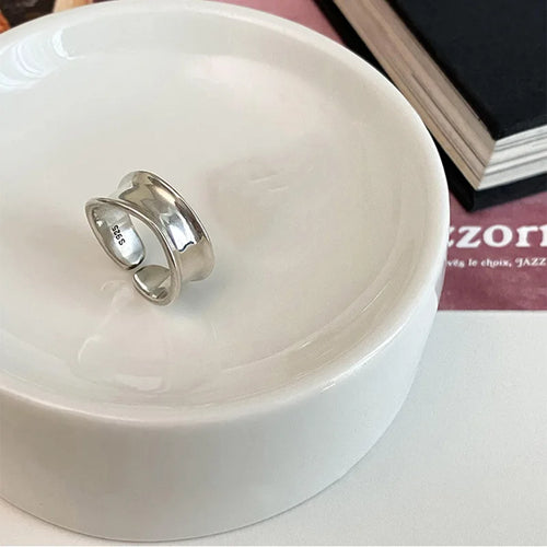 925 Sterling Silver Ring New Thick Simple Wave Thai Solid Double-layer Rings Trendy Couple Women Gift Dropship