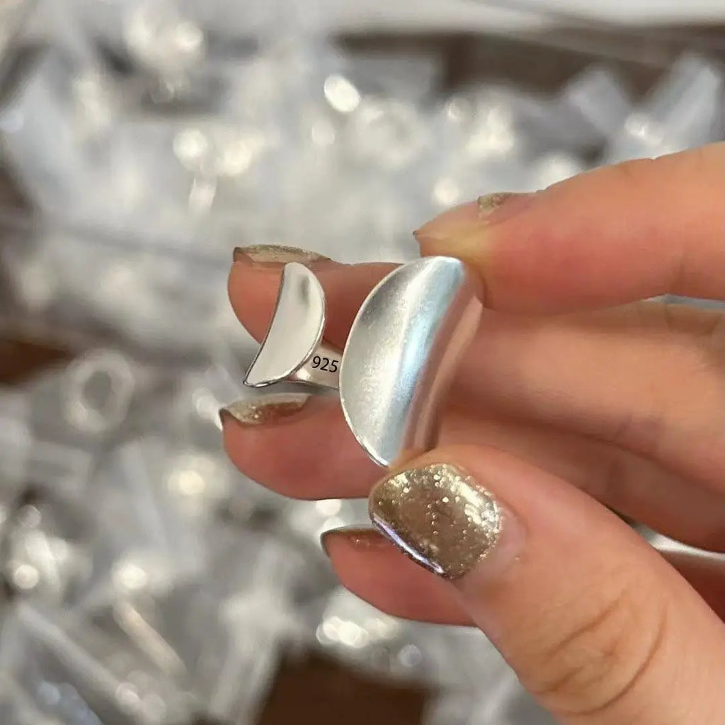 925 Sterling Silver Ring New Thick Simple Wave Thai Solid Double-layer Rings Trendy Couple Women Gift Dropship