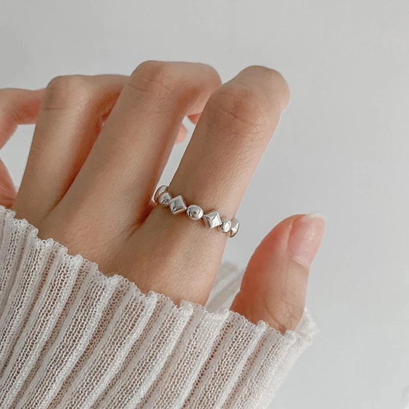 925 Sterling Silver Ring New Thick Simple Wave Thai Solid Double-layer Rings Trendy Couple Women Gift Dropship