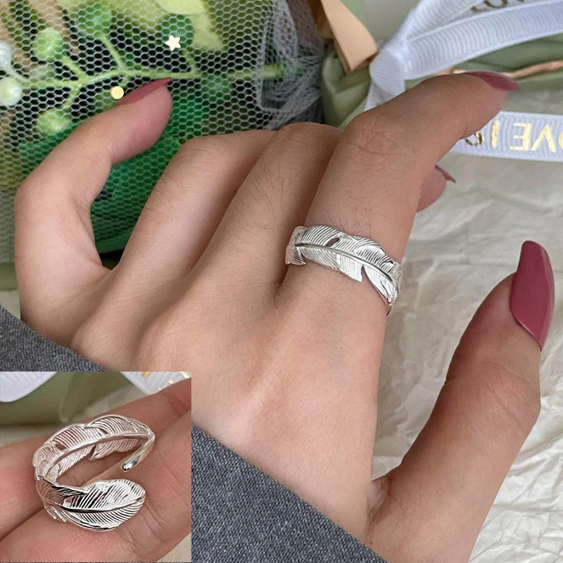 925 Sterling Silver Ring New Thick Simple Wave Thai Solid Double-layer Rings Trendy Couple Women Gift Dropship