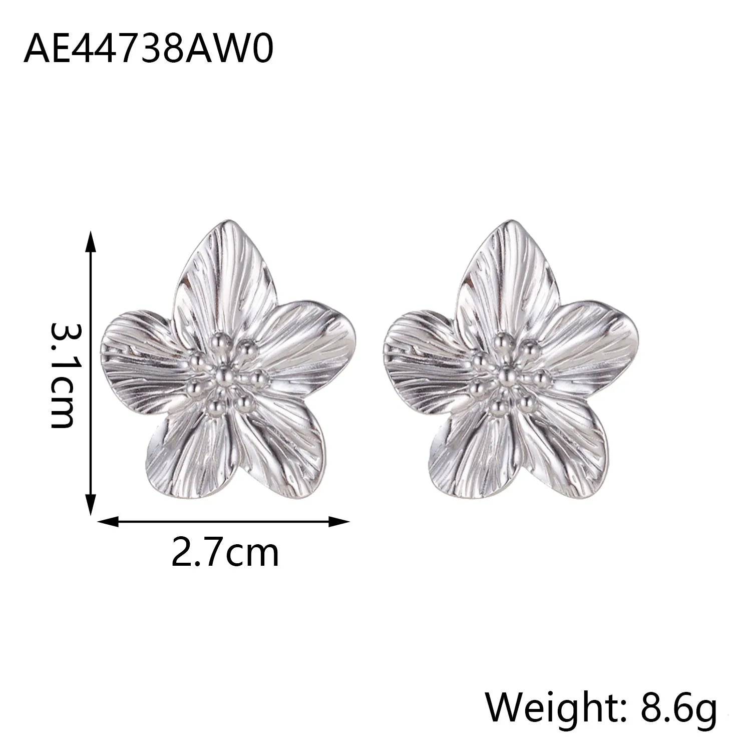 A Pair of Women's Flower Stud Earrings, Simple and Stylish Earrings Suitable for Daily Wear and Vacation Wear