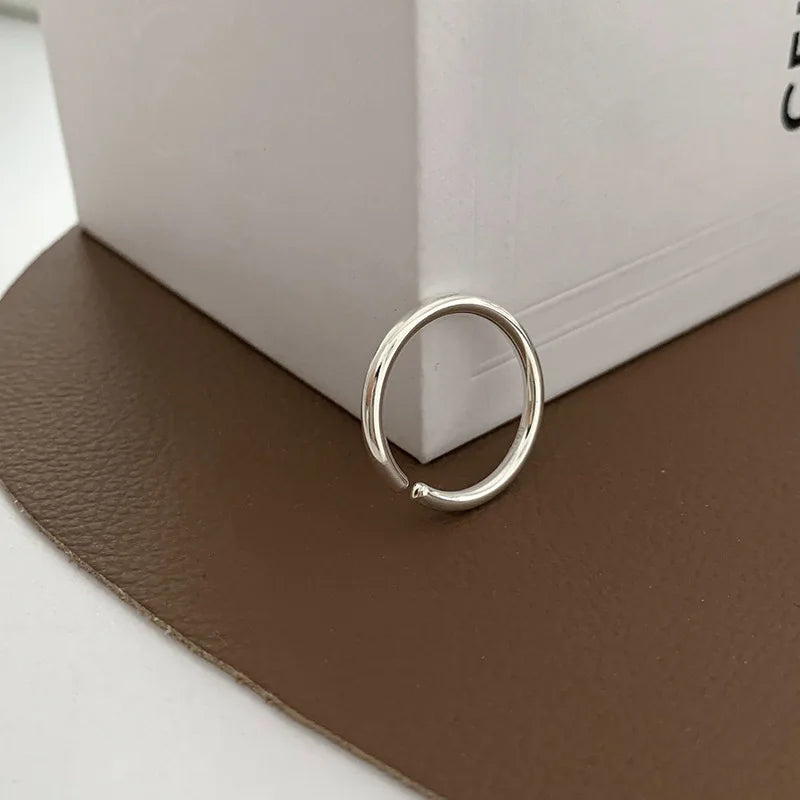 925 Sterling Silver Ring New Thick Simple Wave Thai Solid Double-layer Rings Trendy Couple Women Gift Dropship