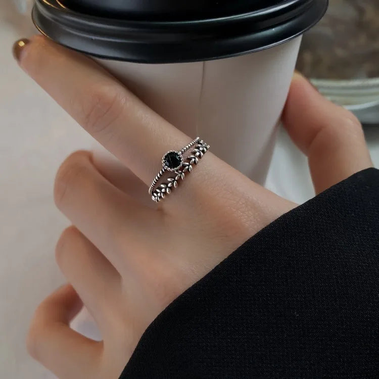 925 Sterling Silver Ring New Thick Simple Wave Thai Solid Double-layer Rings Trendy Couple Women Gift Dropship
