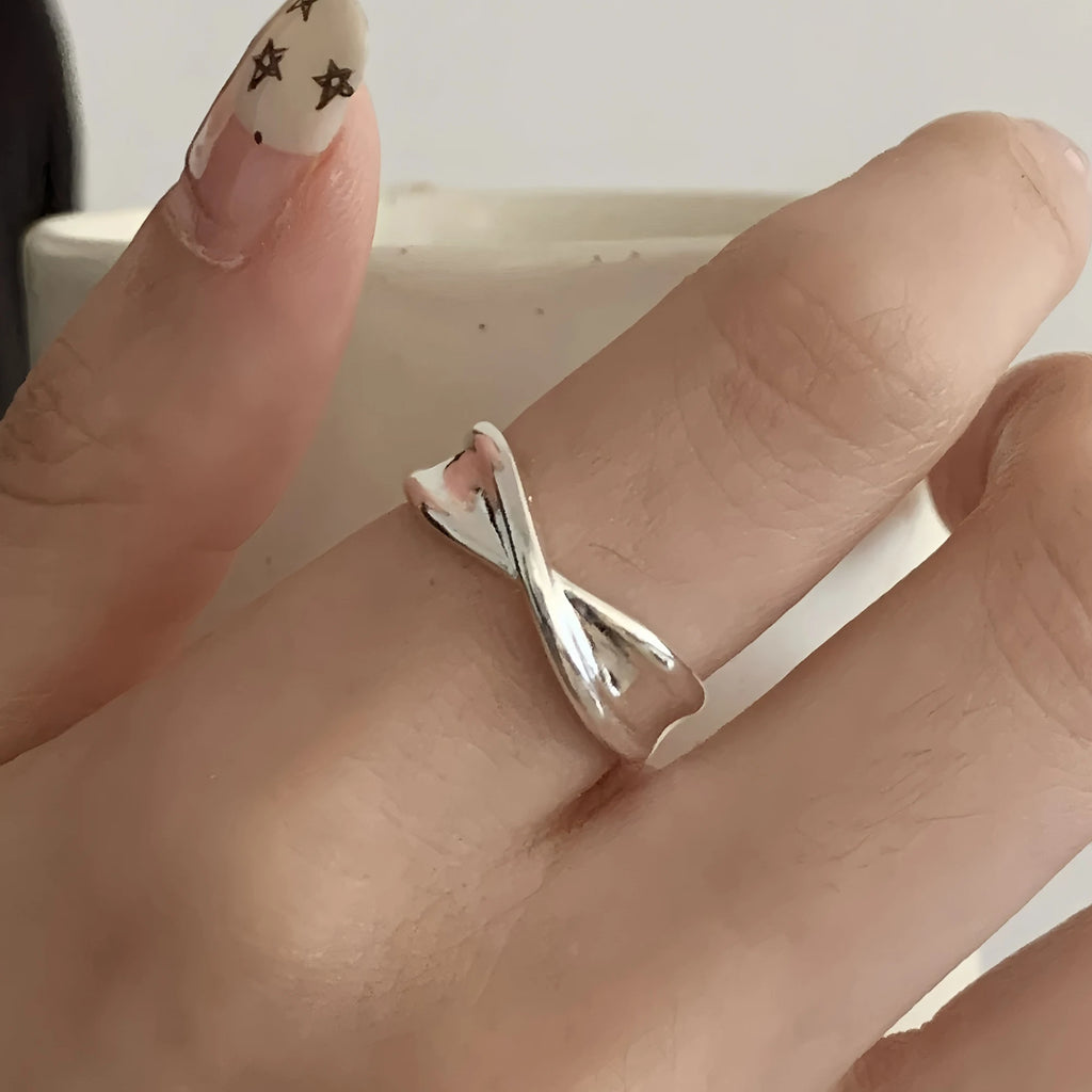 925 Sterling Silver Ring New Thick Simple Wave Thai Solid Double-layer Rings Trendy Couple Women Gift Dropship