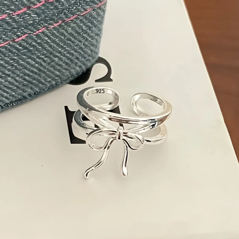 925 Sterling Silver Ring New Thick Simple Wave Thai Solid Double-layer Rings Trendy Couple Women Gift Dropship